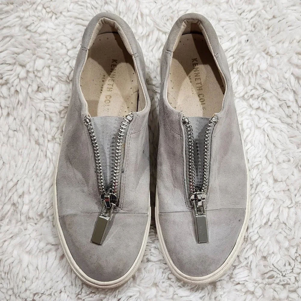 ❤️2/$18 Kenneth Cole New York Kayden Slip On Leather Zip Front Sneaker 5M